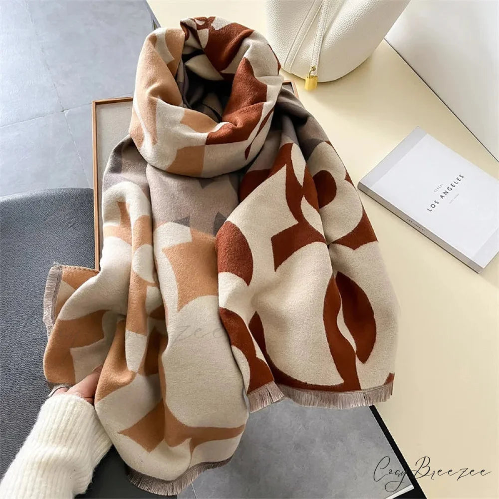 Premium Brand Cashmere Floral Winter Scarf Multi Color 1 scarf-241228