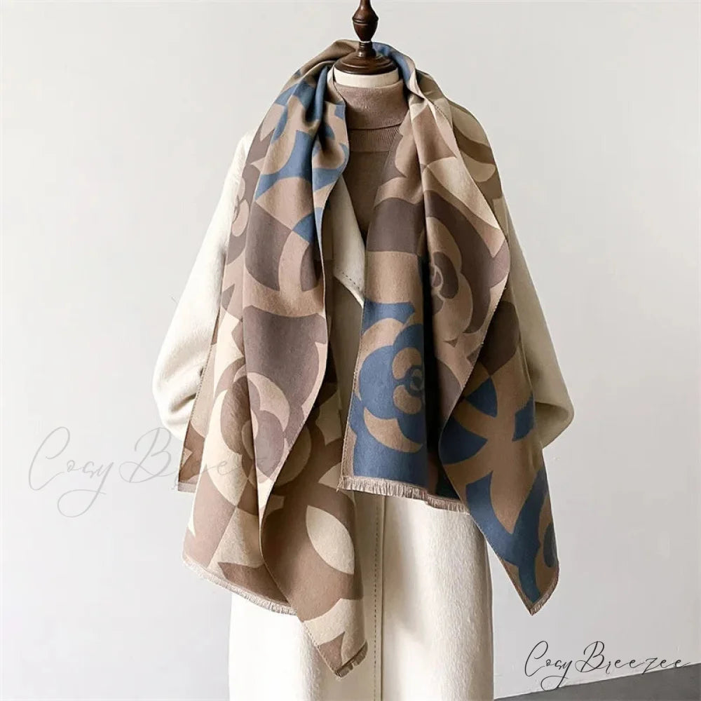 Premium Brand Cashmere Floral Winter Scarf Multi Color 2 scarf-241228