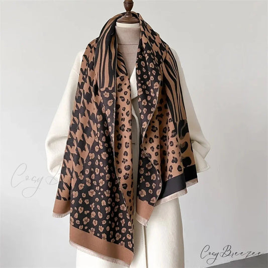 Premium Cashmere Winter Poncho Scarf black1 scarf-241228