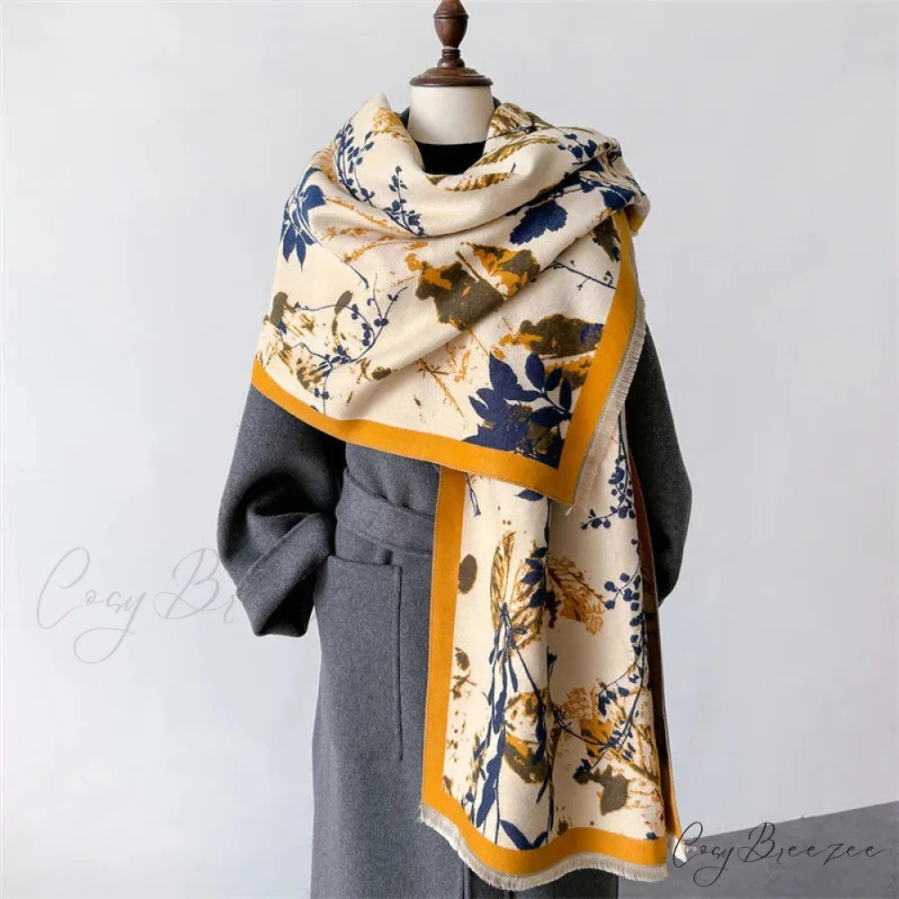 Premium Pashmina Shawl Winter Scarf beige scarf-241228