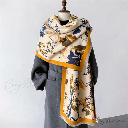 Premium Pashmina Shawl Winter Scarf beige scarf-241228