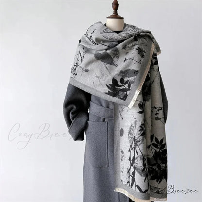 Premium Pashmina Shawl Winter Scarf grey scarf-241228