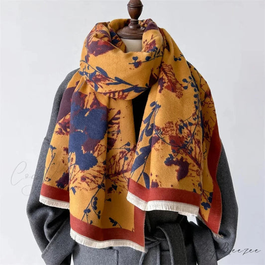 Premium Pashmina Shawl Winter Scarf orange scarf-241228