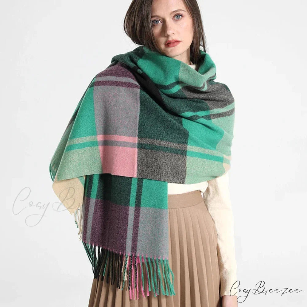 Premium Plaid Cashmere Long Bandana Scarf Color10 scarf-241228