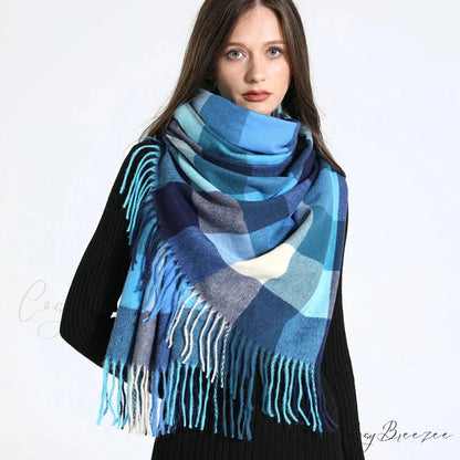 Premium Plaid Cashmere Long Bandana Scarf Color23 scarf-241228