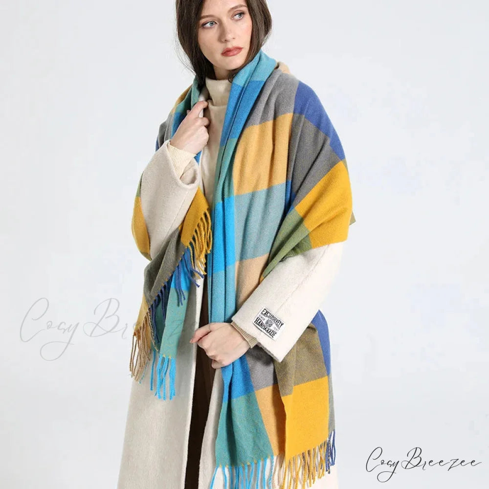 Premium Plaid Cashmere Long Bandana Scarf Color24 scarf-241228