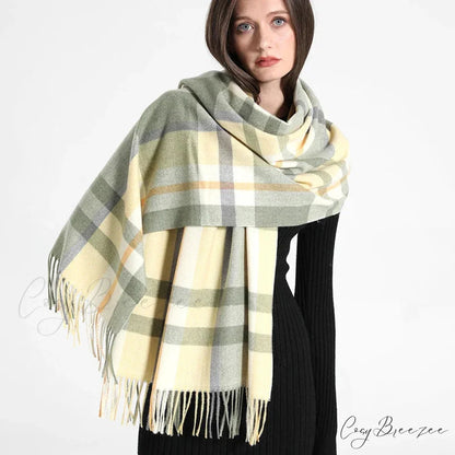 Premium Plaid Cashmere Long Bandana Scarf Color25 scarf-241228