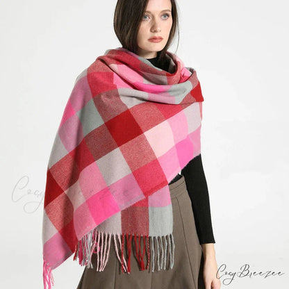 Premium Plaid Cashmere Long Bandana Scarf Color8 scarf-241228