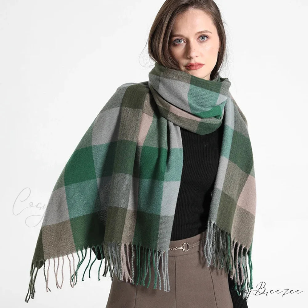 Premium Plaid Cashmere Long Bandana Scarf Color9 scarf-241228