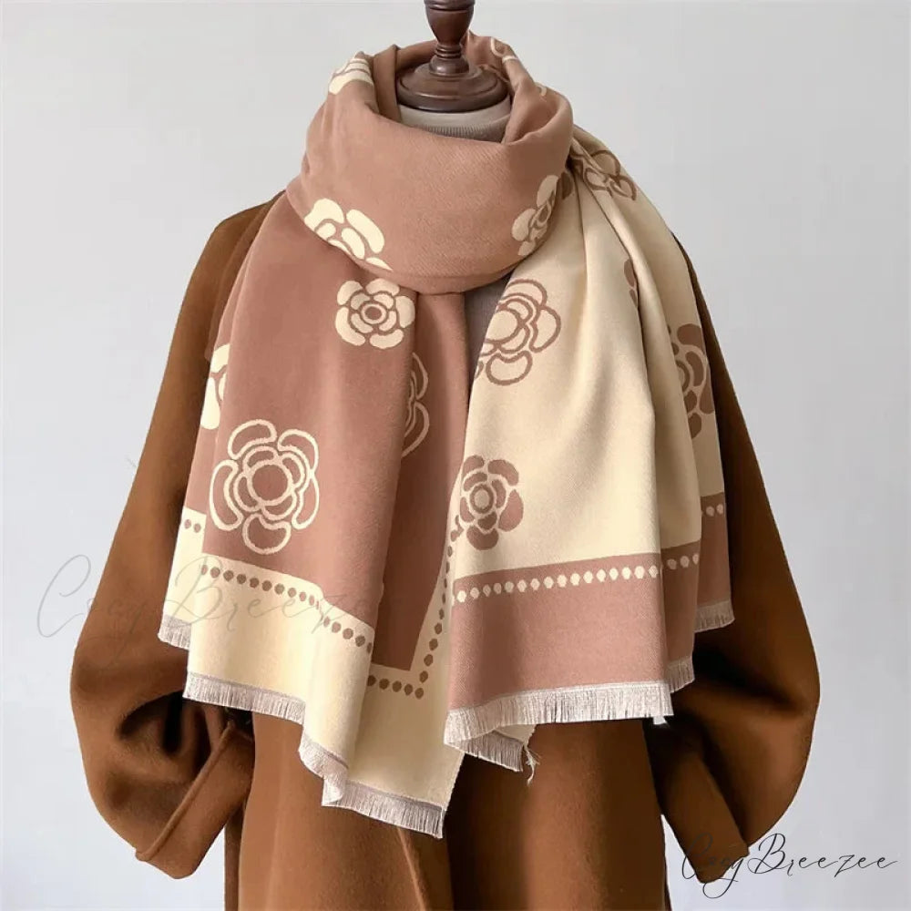 Premium Winter Cashmere Scarf coffee scarf-241228