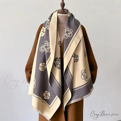 Premium Winter Cashmere Scarf white scarf-241228