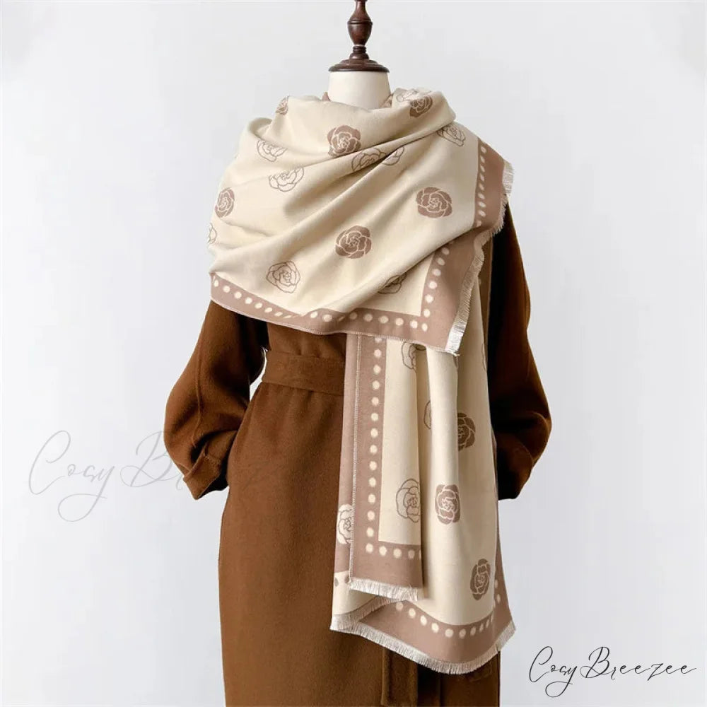 Premium Winter Cashmere Shawl Scarf beige scarf-241228