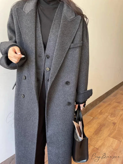 Premium Wool Cashmere Double-Sided Coat overcoats-241228