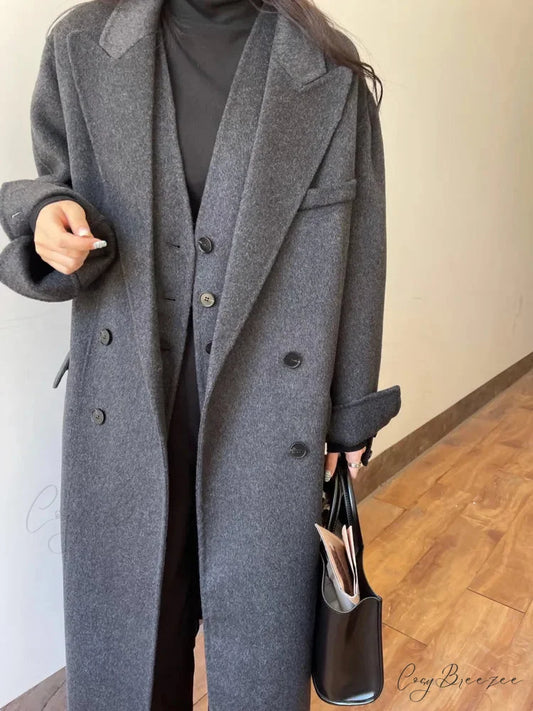 Premium Wool Cashmere Double-Sided Coat overcoats-241228
