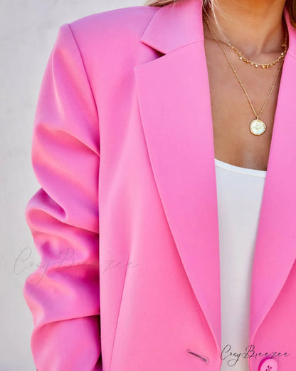 PREORDER - Aria Blazer with Pockets - Pink