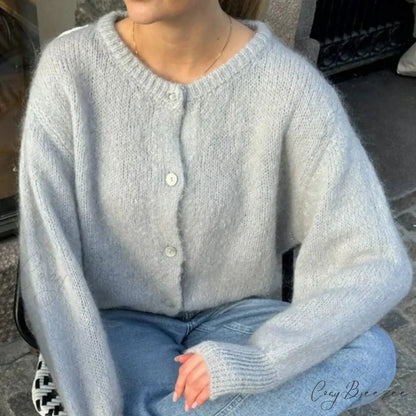 Preppy Y2K Button-Down Knit Casual Soft Cardigan Jacket cardiagn-250126