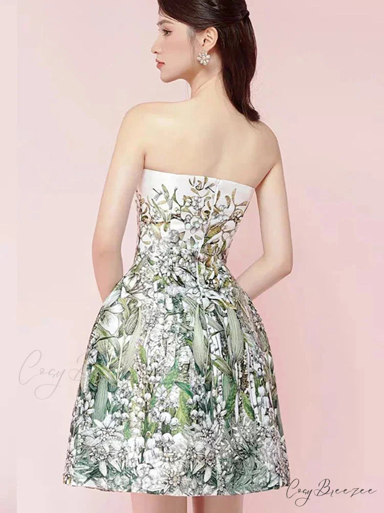 Printed Tube Stylish Mini Dress