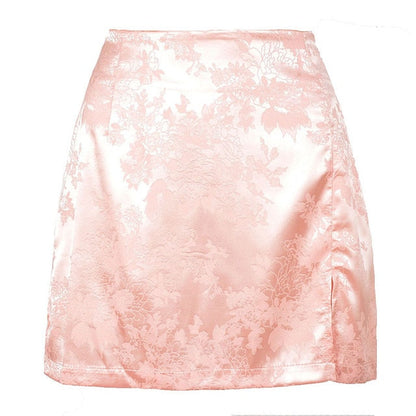 Satin Split Stylish Mini Skirt