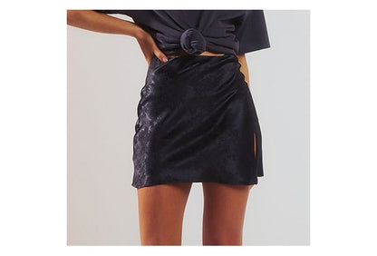 Satin Split Stylish Mini Skirt