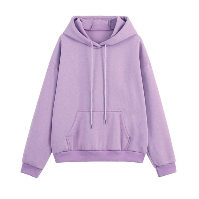 Set - Tracksuit - Hooded Pants Fleece Women's Color Solid Casual Sweatshirt Autumn/Winter and - Outfit