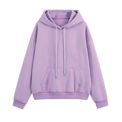 Set - Tracksuit - Hooded Pants Fleece Women's Color Solid Casual Sweatshirt Autumn/Winter and - Outfit