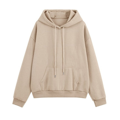 Set - Tracksuit - Hooded Pants Fleece Women's Color Solid Casual Sweatshirt Autumn/Winter and - Outfit