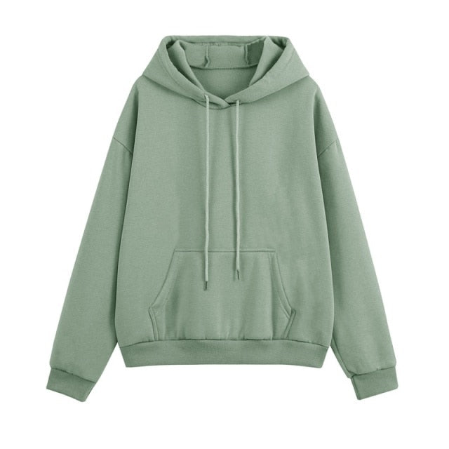 Set - Tracksuit - Hooded Pants Fleece Women's Color Solid Casual Sweatshirt Autumn/Winter and - Outfit