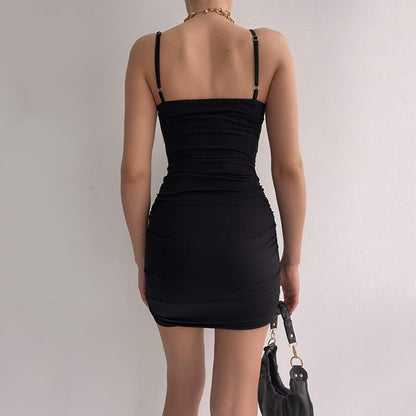 Leya Backless Twist Cut Out Ruched Dress