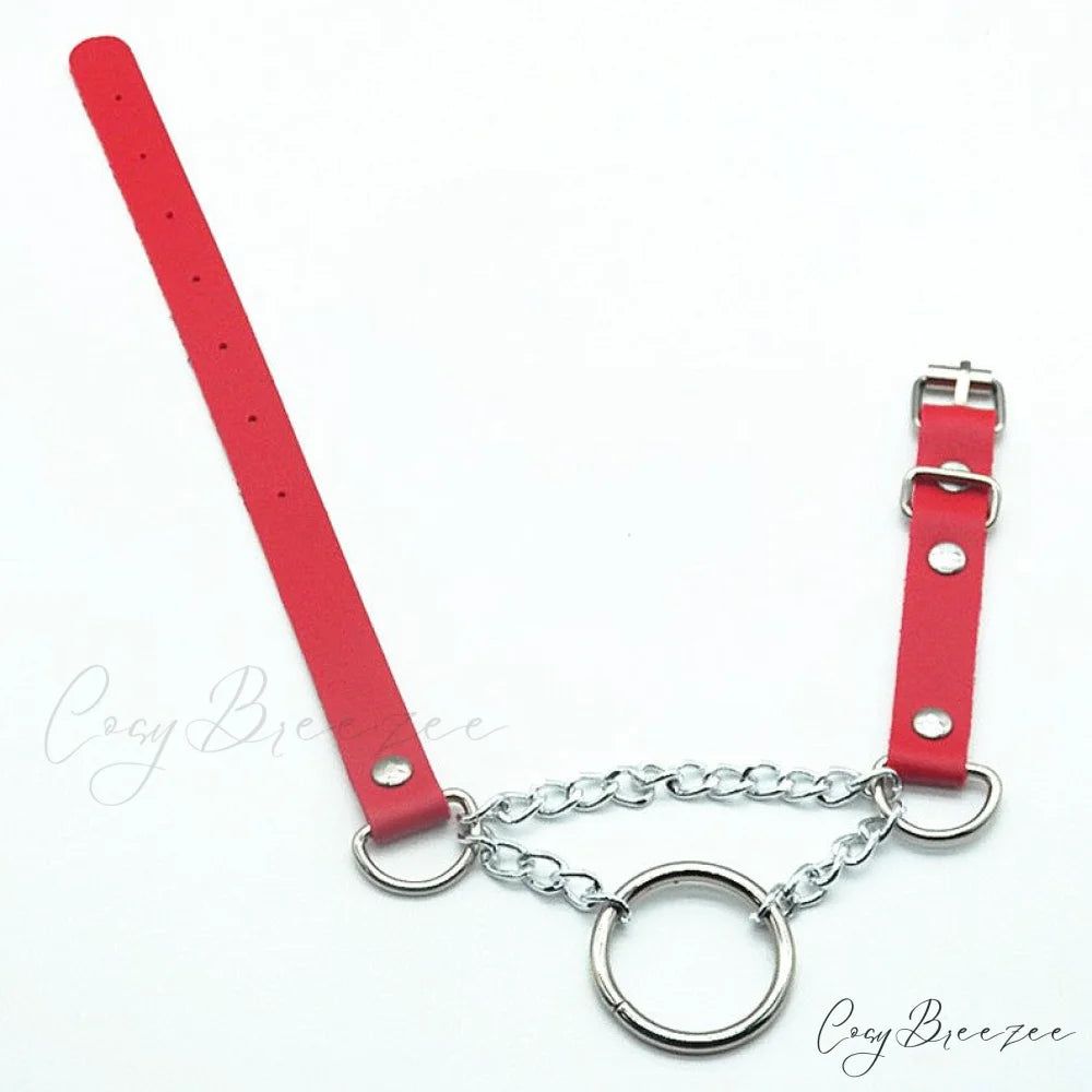Promotion Punk Catgirl Maid Circle Choker Necklace RED