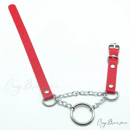 Promotion Punk Catgirl Maid Circle Choker Necklace RED