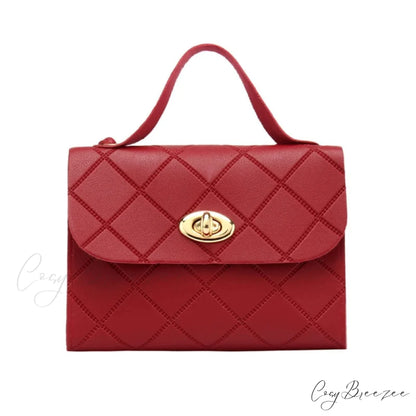 PU Leather Lipstick Phone Storage Crossbody Handbag Red handbag-250126