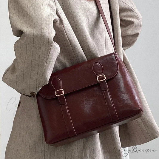 PU Leather Luxury Designer Crossbody WineRed shoulder-250126