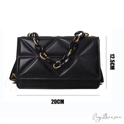 PU Leather Metal Chain Crossbody Bag crossbody-250126