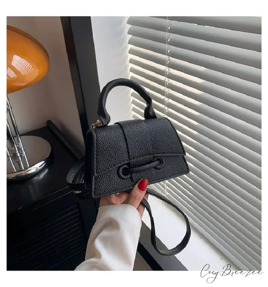 PU Leather Mini Designer Crossbody Womens Bag Black handbag-250126