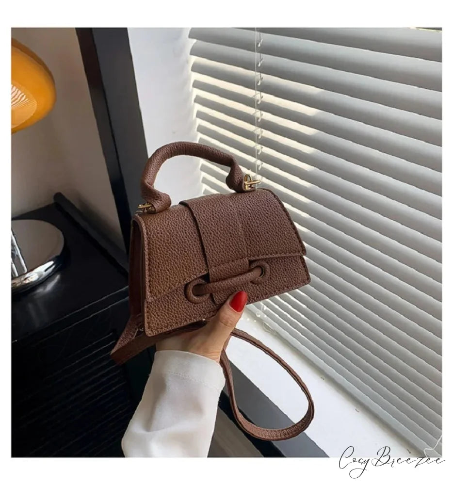 PU Leather Mini Designer Crossbody Womens Bag Brown handbag-250126