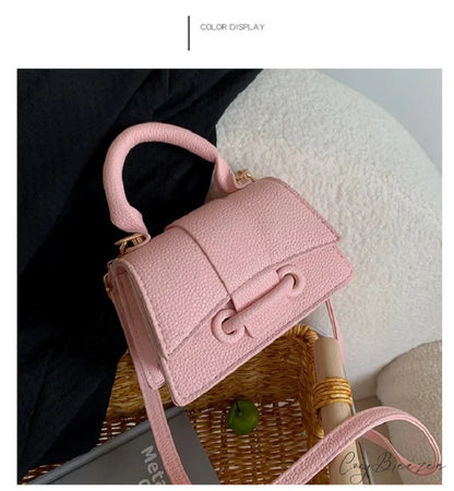 PU Leather Mini Designer Crossbody Womens Bag Pink handbag-250126