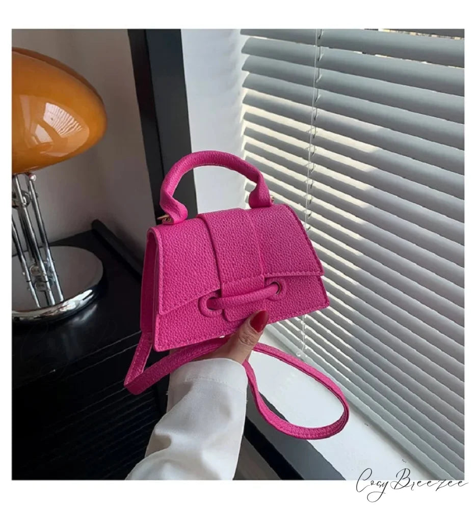 PU Leather Mini Designer Crossbody Womens Bag Rose red handbag-250126