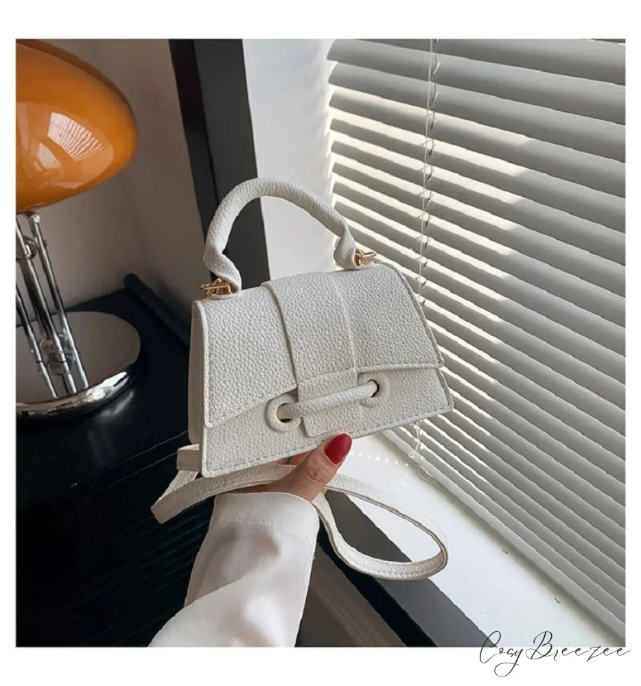 PU Leather Mini Designer Crossbody Womens Bag White handbag-250126