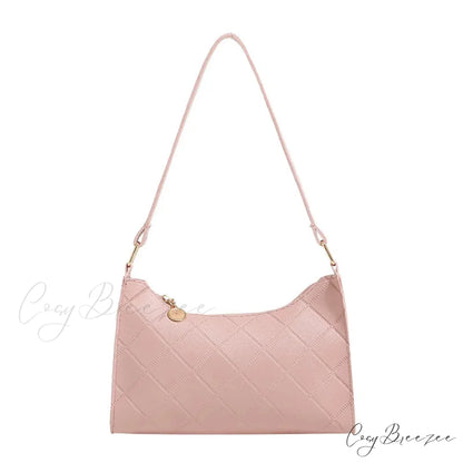 PU Leather Shoulder Messenger Bag for Women Pink shoulder-250126