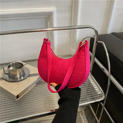 PU Leather Shoulder Messenger Bag for Women Rose Red shoulder-250126