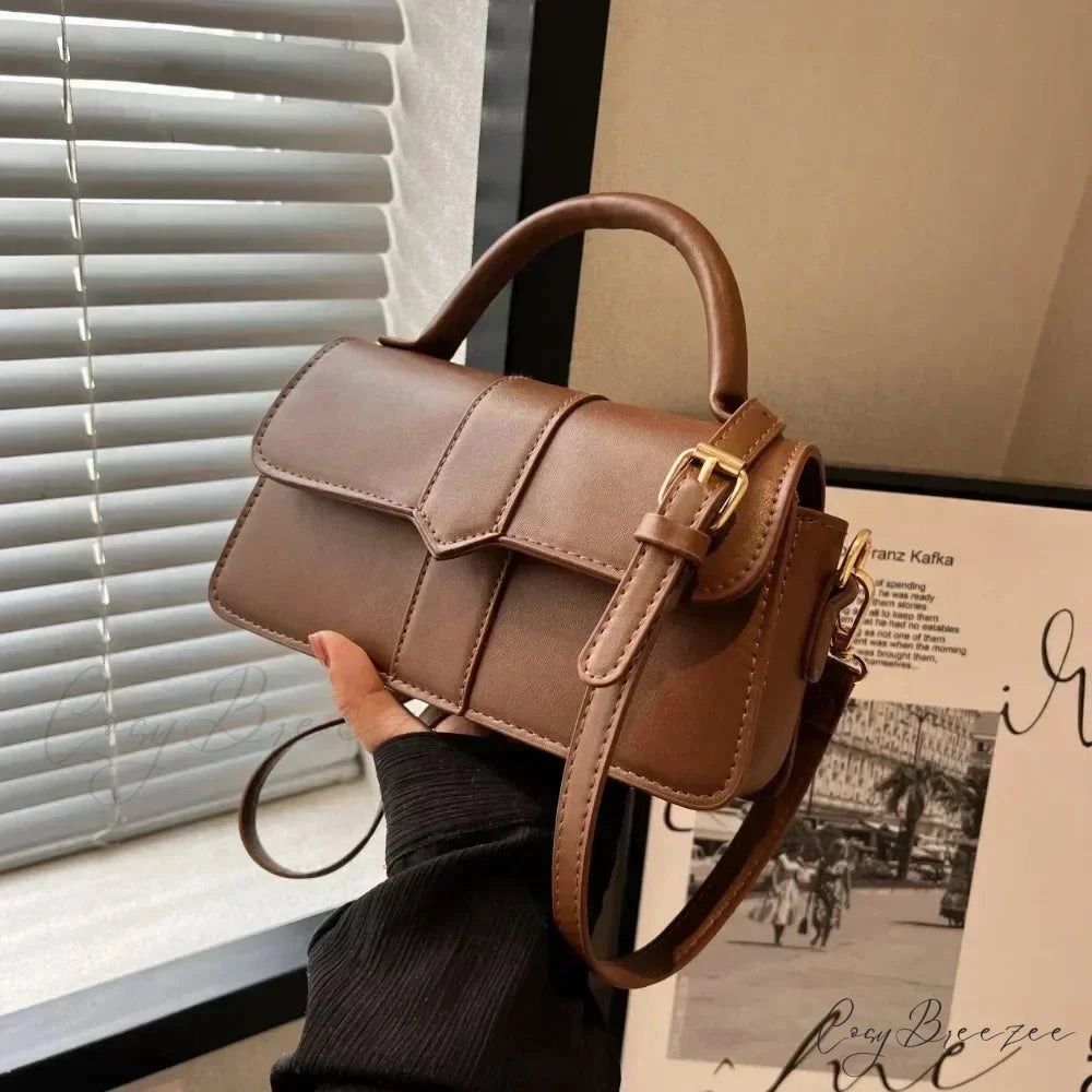 PU Leather Vintage Crossbody Underarm Satchel handbag-250126