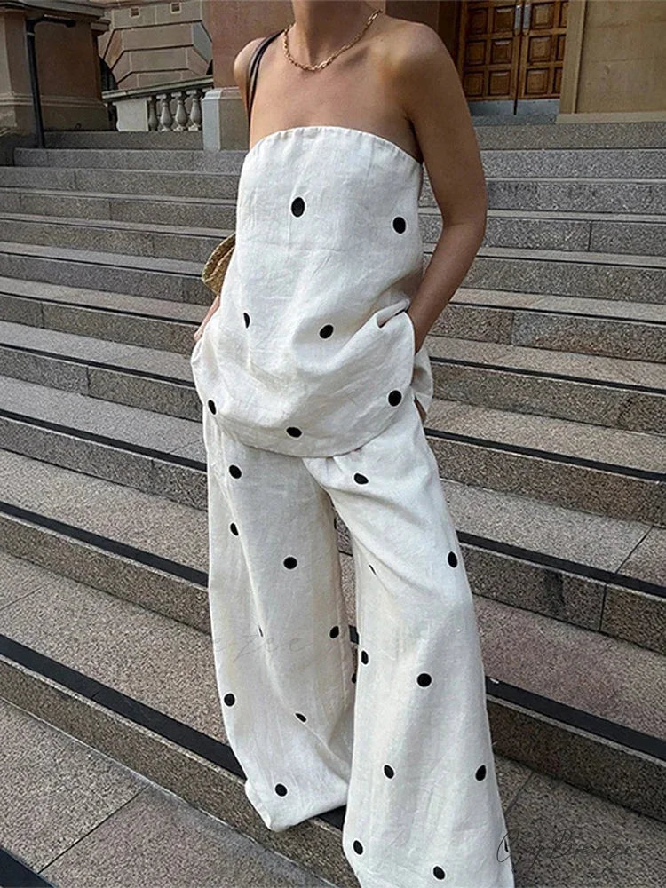Puffed Sleeve Jacket Spacious Trousers Formal Two Piece Set officetwopieceset-250223