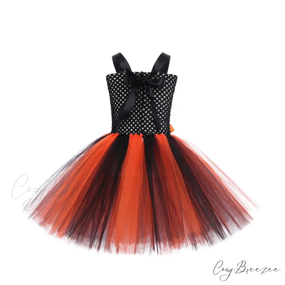 Pumpkin Woven Mesh Halloween Carnival Dance Tutu Kid Costume