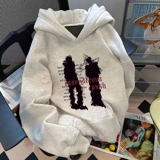 Punk Abstract Figure Print Cotton Hoodie hoodies-241228