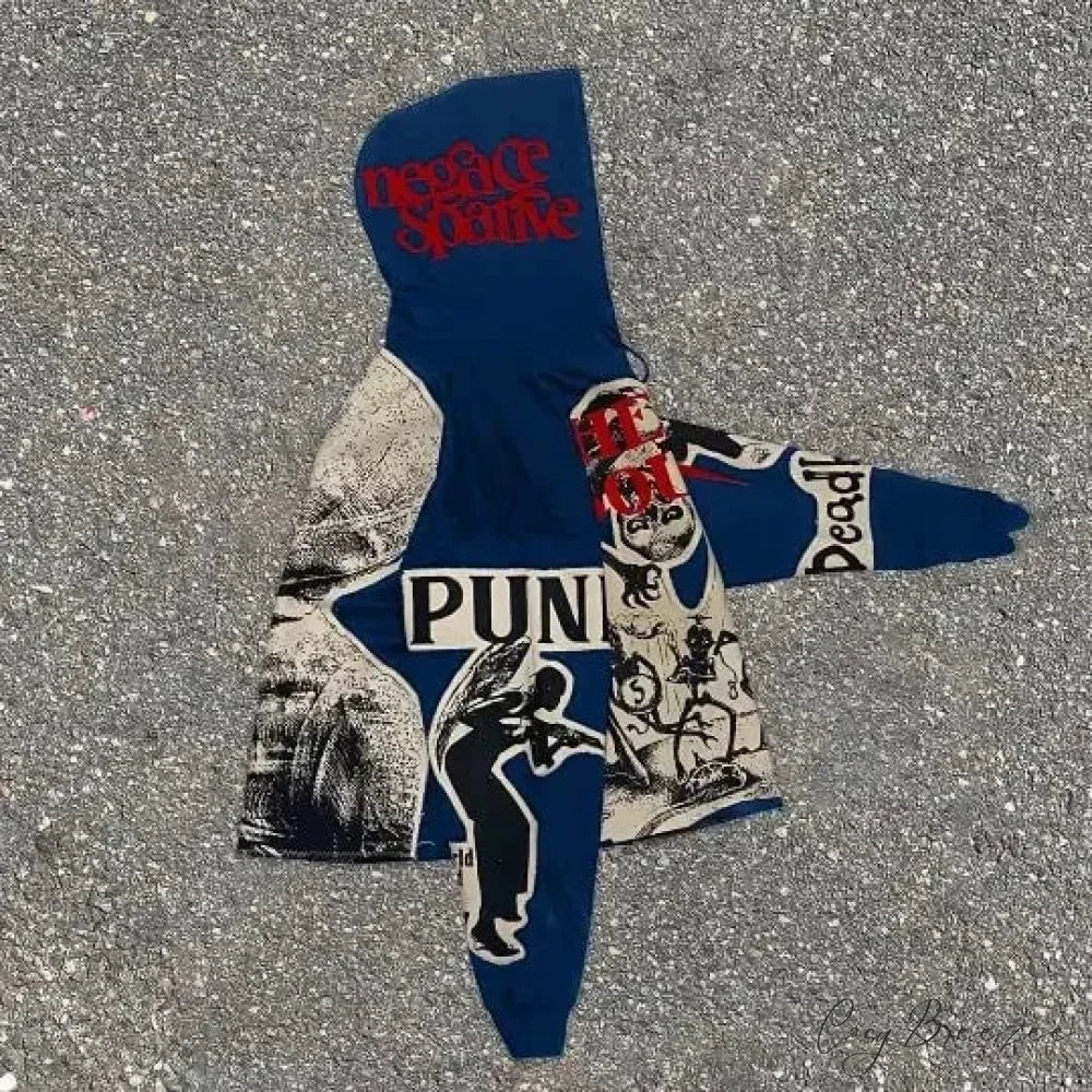 Punk Mummy Print Oversized Hoodie hoodies-241228
