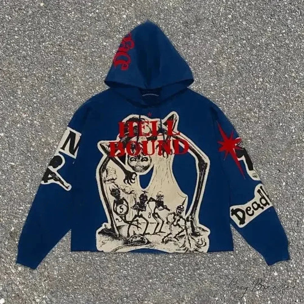 Punk Mummy Print Oversized Hoodie hoodies-241228