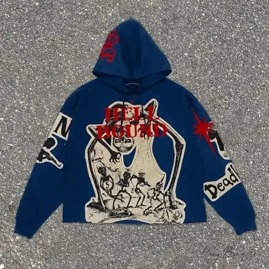 Punk Mummy Print Oversized Hoodie hoodies-241228