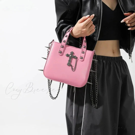 Punk Rivets Y2K Aesthetic Korean Gothic Casual Vintage Crossbody Shoulder Bag