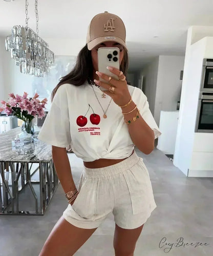 Punk Street Playful Lemon Print Tee white12 / S t-shirt-250223