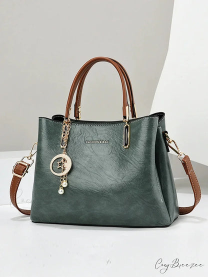 Pure Color Simple Senior Womens Crossbody Handbag Green handbag-250126